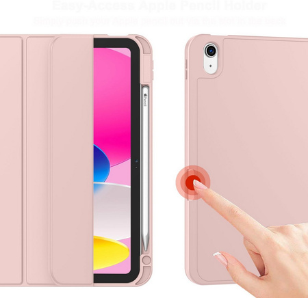 Etui D-Pro Smart Cover Case pokrowiec obudowa z klapką z uchwytem na rysik Apple Pencil / iPad Mini 6/7 (2021/2024) (Różowy)