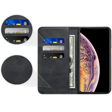 Etui D-Pro Flip Cover Wallet Case z klapką magnetyczną portfel iPhone 13 Pro Max (Czarny)