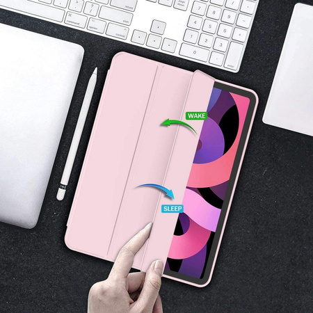 Etui D-Pro Smart Cover Case pokrowiec obudowa z klapką z uchwytem na rysik Apple Pencil / iPad Pro 11 2018 / Air 4 10.9" 2020 / Air 5 10.9" 2022 / Air 6 11" 2024 (Różowe)