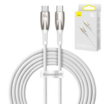 Baseus Glimmer wzmocniony kabel Type-C USB-C PD QC 3.0 100W 2M (Biały)