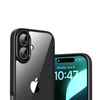 Etui D-Pro Crystal Hybrid obudowa hybrydowa mocna z czarną ramką do iPhone 16 (Przezroczysty/Czarny)