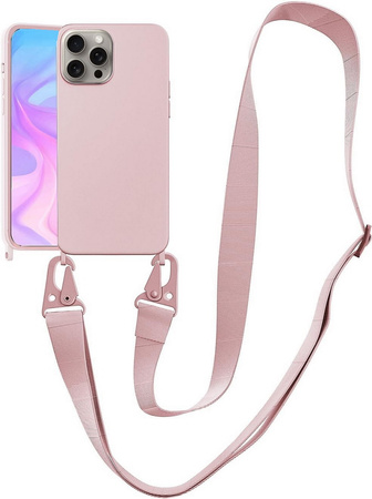 Etui D-Pro Crossbody XL obudowa pasek smycz zawieszka na ramię szyję iPhone 16 Pro (Różowy)