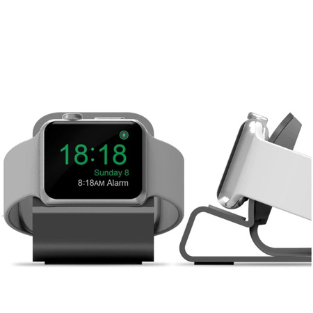 Stojak D-Pro Aluminium Night Stand Podstawka do Apple Watch 1/2/3/4/5/6/7/8/9/10/SE 1/2/Ultra 1/2 (Szary)