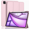 Etui D-Pro Smart Cover Case pokrowiec obudowa z klapką z uchwytem na rysiki  iPad Air 13 M2 6 Gen. 2024 (Różowy)