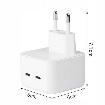 Ładowarka zasilacz sieciowy MFC 2x USB-C PD dwa porty 35W do Apple iPad iPhone