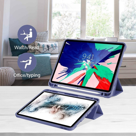 Etui D-Pro Smart Cover Case pokrowiec obudowa z klapką z uchwytem na rysik Apple Pencil / iPad Pro 11 2020/2021/2022 (Fioletowe)