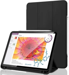 Etui D-Pro Smart Cover Case pokrowiec obudowa z klapką z uchwytem na rysiki  iPad Pro 12.9 2018-2022 / Air 13 M2 6 Gen. 2024 (Czarny)