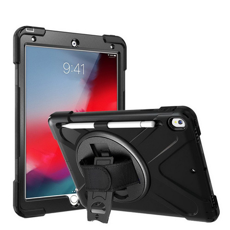 Etui D-Pro 360 Armor Strap Case obudowa pancerna z uchwytem na rękę i paskiem na ramię do Apple iPad Mini 4/5 (2015/2019) (Czarny)