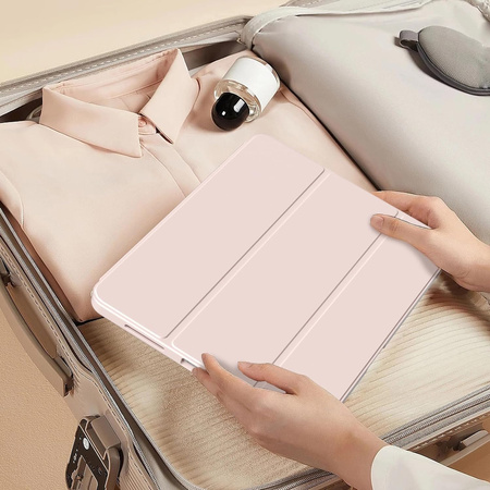 Etui D-Pro Smart Cover Case pokrowiec obudowa z klapką z uchwytem na rysiki  iPad Air 13 M2 6 Gen. 2024 (Różowy)