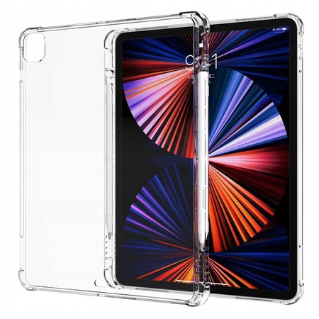 Etui silikonowe TPU z miejscem na rysik do Apple iPad Air 13" M2/M3 (2024-2025) / Pro 12.9" (2018-2022) (Przezroczysty)