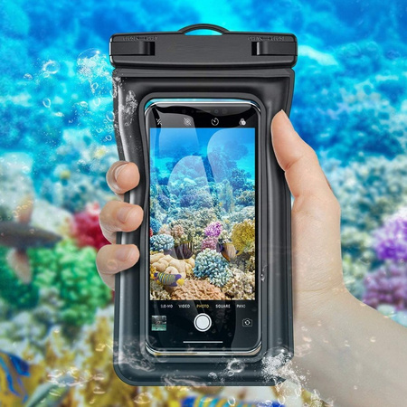 Etui wodoodporne D-Pro Waterproof Case XL saszetka futerał wodoszczelny na telefon do 6.7" (Czarny)