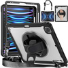 D-Pro 360 Shock V2 Strap Case etui pancerne z uchwytem na rękę i paskiem na ramię do Apple iPad Air 4 10.9" / Air 5 10.9" / Air 6 M2 11" (2024) / Air 7 M3 11" (2025) / iPad Pro 11 (2018/2020/2021/2022) (Czarny)