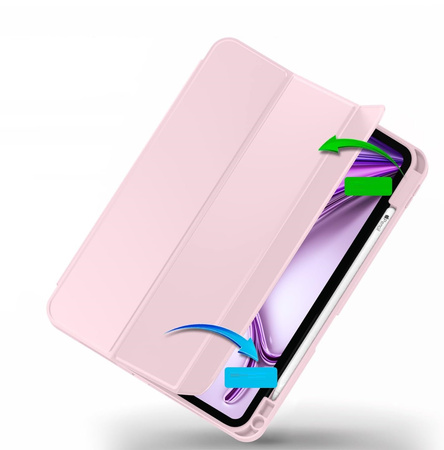 Etui D-Pro Smart Cover Case pokrowiec obudowa z klapką z uchwytem na rysiki  iPad Pro 12.9 2018-2022 / Air 13 M2 6 Gen. 2024 (Różowy)