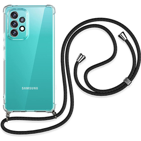 Etui D-Pro Crossbody TPU na sznurku z paskiem na ramię do Samsung Galaxy S24 Ultra (Czarny)