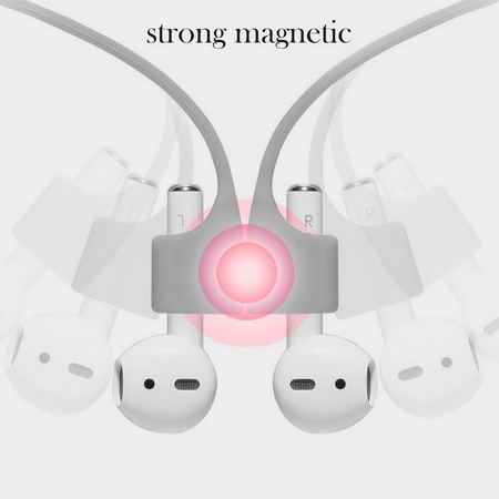 Linka D-Pro Magnetic Strap pasek magnetyczny na szyję do słuchawek Apple AirPods 1/2/3/4/Pro 1/2 (Biały)