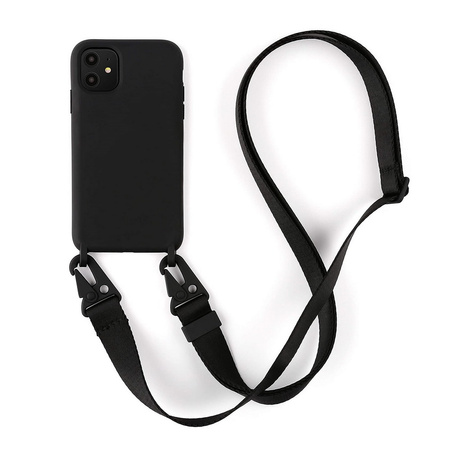 Etui D-Pro Crossbody XL obudowa pasek smycz zawieszka na ramię szyję iPhone 13 Pro Max (Różowy)