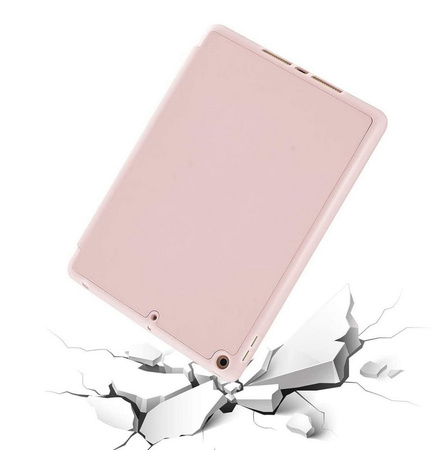 Etui D-Pro Smart Cover Case pokrowiec obudowa z klapką z uchwytem na rysik Apple Pencil / iPad Air 1/2 9.7 2017/2018 5/6 gen. (Różowy)