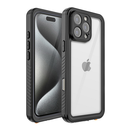 Etui D-Pro 360° Waterproof Case IP68 obudowa wodoodporna wodoszczelna pancerna do iPhone 16 Pro Max (Czarny)