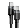 Kabel Baseus Cafule przewód mocny szybki nylonowy oplot 2x USB-C Type-C 100W PD QC 3.0 100cm (Czarny)