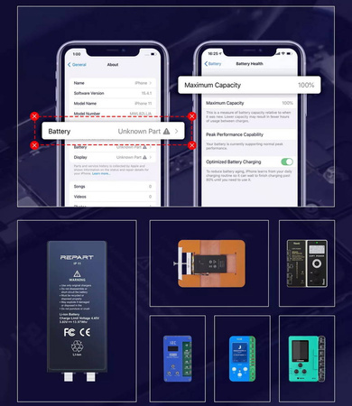 Bateria REPART 2942mAh ogniwo bez taśmy BMS do Apple iPhone XR