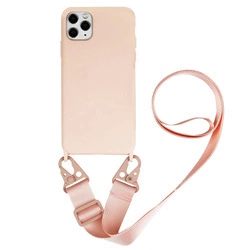 Etui D-Pro Crossbody XL obudowa pasek smycz zawieszka na ramię szyję iPhone 15 Pro (Różowy)