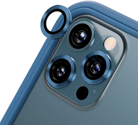 Eagle Eye Lens szkło + metalowa ramka na tylną kamerę aparat do iPhone 13 Pro/13 Pro Max (1 szt.) (Dark Blue)