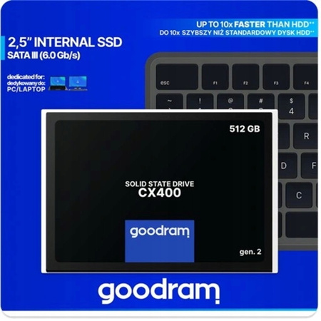 Dysk SSD GOODRAM 512GB 2.5" CX400 Gen.2 SATA 3 III szybki 3D NAND Flash