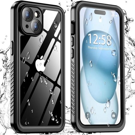 Etui D-Pro 360° Waterproof Case IP68 obudowa wodoodporna wodoszczelna pancerna do iPhone 15 Plus (Czarny)