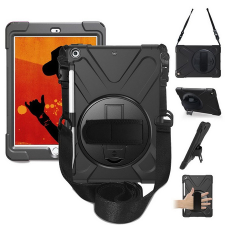 D-Pro 360 Armor Strap Case etui pancerne z uchwytem na rękę i paskiem na ramię iPad 5/6 Gen. 9.7" 2017/2018