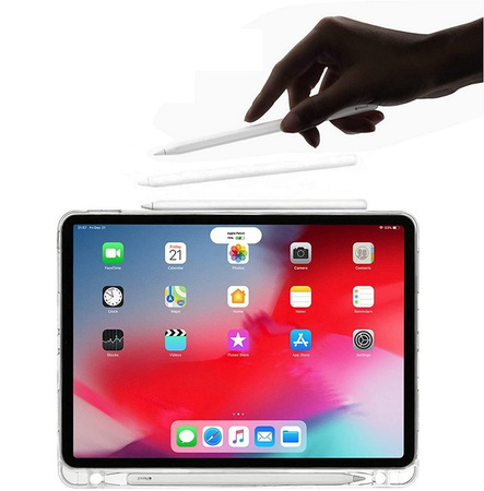 Etui silikonowe TPU + uchwyt na Apple Pencil iPad Air 4 10.9" (2020) / Air 5 10.9" (2022) / Air 6 11" (2024) / Air 7 11" (2025) (Przezroczysty)