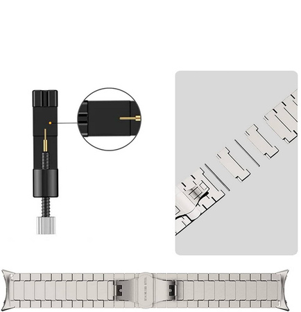 Pasek bransoleta stalowa Steel Link do Apple Watch 1/2/3/4/5/6/7/8/9/SE/Ultra 42/44/45/49mm (Tytanowy)