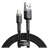 Kabel Baseus Cafule przewód mocny szybki nylonowy oplot USB-A do Lightning QC 3.0 200cm  (Czarny)