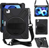 D-Pro 360 Armor Strap Case etui pancerne z uchwytem na rękę i paskiem na ramię do Apple iPad Air 4 10.9" / Air 5 10.9" / Air 6 M2 11" (2024) / Air 7 M3 11" (2025) / iPad Pro 11 (2018/2020/2021/2022) (Czarny)