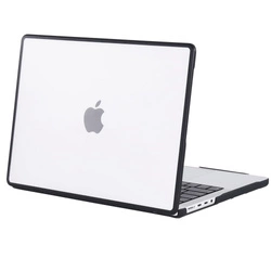 Etui Hard Case TPU+PC obudowa do Apple MacBook Air 13 A2681 M2 (2022) / A3113 M3 (2024) / A3240 M4 (2025) (Biały Mat + Czarna ramka)