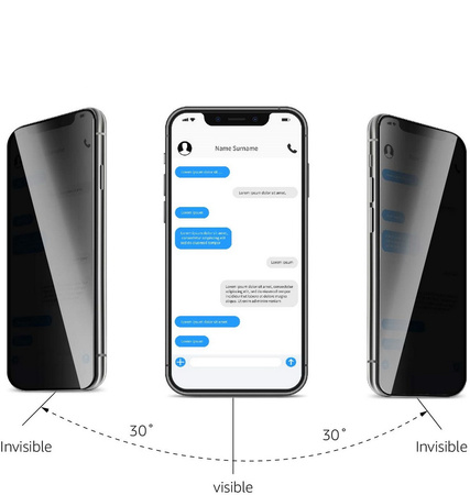 Szkło hartowane XHD Privacy Anti-Spy Glass prywatyzująca zaciemniająca antyszpiegowskia szybka ochronna na ekran do Apple iPhone 13 mini