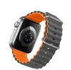 Pasek opaska sportowa D-Pro Ocean Loop do zegarka Apple Watch 1/2/3/4/5/6/7/8/SE/Ultra 42/44/45/49mm (Szary/Pomarańczowy