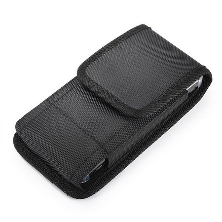 Kabura pionowa D-Pro Holster Oxford etui do paska na telefon do 7.2 Cala (rozm. XXL) (Czarny)