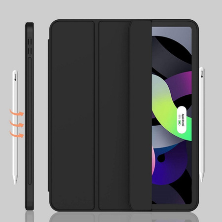 Etui D-Pro Smart Cover Case pokrowiec obudowa z klapką z uchwytem na rysik Apple Pencil / iPad Pro 11 2018 / Air 4 10.9" 2020 / Air 5 10.9" 2022 / Air 6 11" 2024 / Air 7 11" 2025 (Czarne)