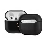 Etui D-Pro Leather Case skórzana obudowa z metalową zawieszką do Apple AirPods 3 (2021) (Czarny)