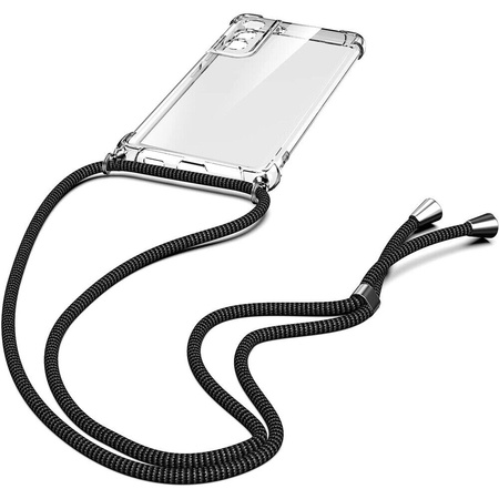 Etui D-Pro Crossbody TPU na sznurku z paskiem na ramię do Samsung Galaxy S24 Ultra (Czarny)