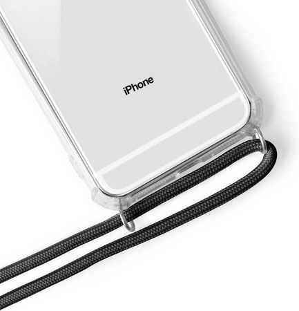 Etui D-Pro Crossbody TPU na sznurku z paskiem na ramię do iPhone 7/8  Plus (5.5) (Czarny)