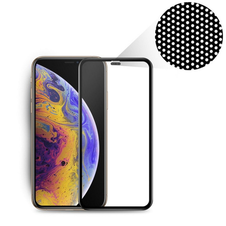 EX Pro 2.5D Metal Mesh Case-Fit Glass Szkło Hartowane iPhone X/XS/11 Pro (Black)