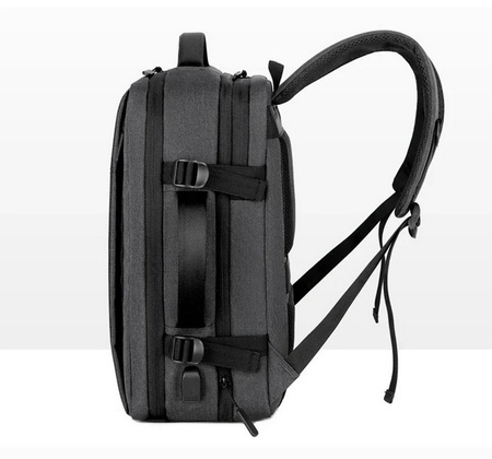 Plecak podróżny D-Pro Nylon Backpack V3 USB bagaż podręczny do samolotu torba na laptopa 48x35x20cm (Grafitowy)