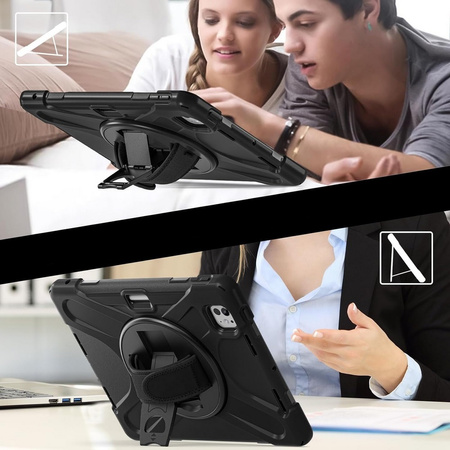 D-Pro 360 Armor Strap Case etui pancerne z uchwytem na rękę i paskiem na ramię iPad Pro 13 7 gen. (2024)