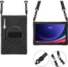 D-Pro 360 Armor Strap Case etui pancerne z uchwytem na rękę i paskiem na ramię do Samsung Galaxy Tab S8 Ultra / S9 Ultra / S10 Ultra 14.6" (Czarne)