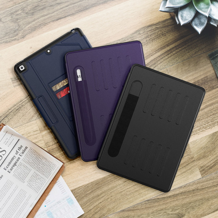 Etui D-Pro Letz Magnetic Smart Cover Case etui pancerne magnetyczne z klapką do Apple iPad 7/8/9 10.2" (Czarny)