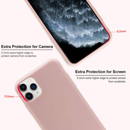 Etui D-Pro Liquid Silicone Case obudowa z mikrofibrą do iPhone 11 Pro Max (Różowy)