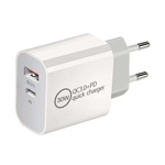 Szybka ładowarka sieciowa USB-C + USB-A QuickCharge 3.0 30W