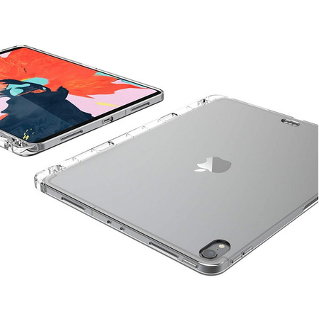 Etui silikonowe TPU + uchwyt na Apple Pencil iPad Air 4 10.9" (2020) / Air 5 10.9" (2022) / Air 6 11" (2024) / Air 7 11" (2025) (Przezroczysty)