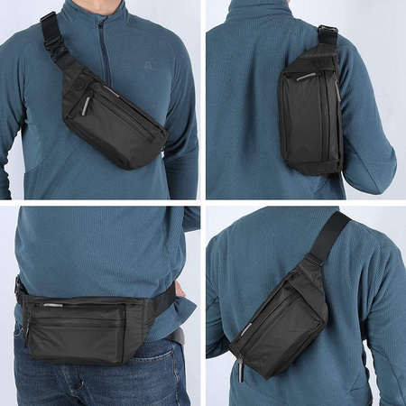 D-Pro Crossbody Fanny Pack saszetka biodrówka nerka sportowa torebka na pas (Ciemny zielony)